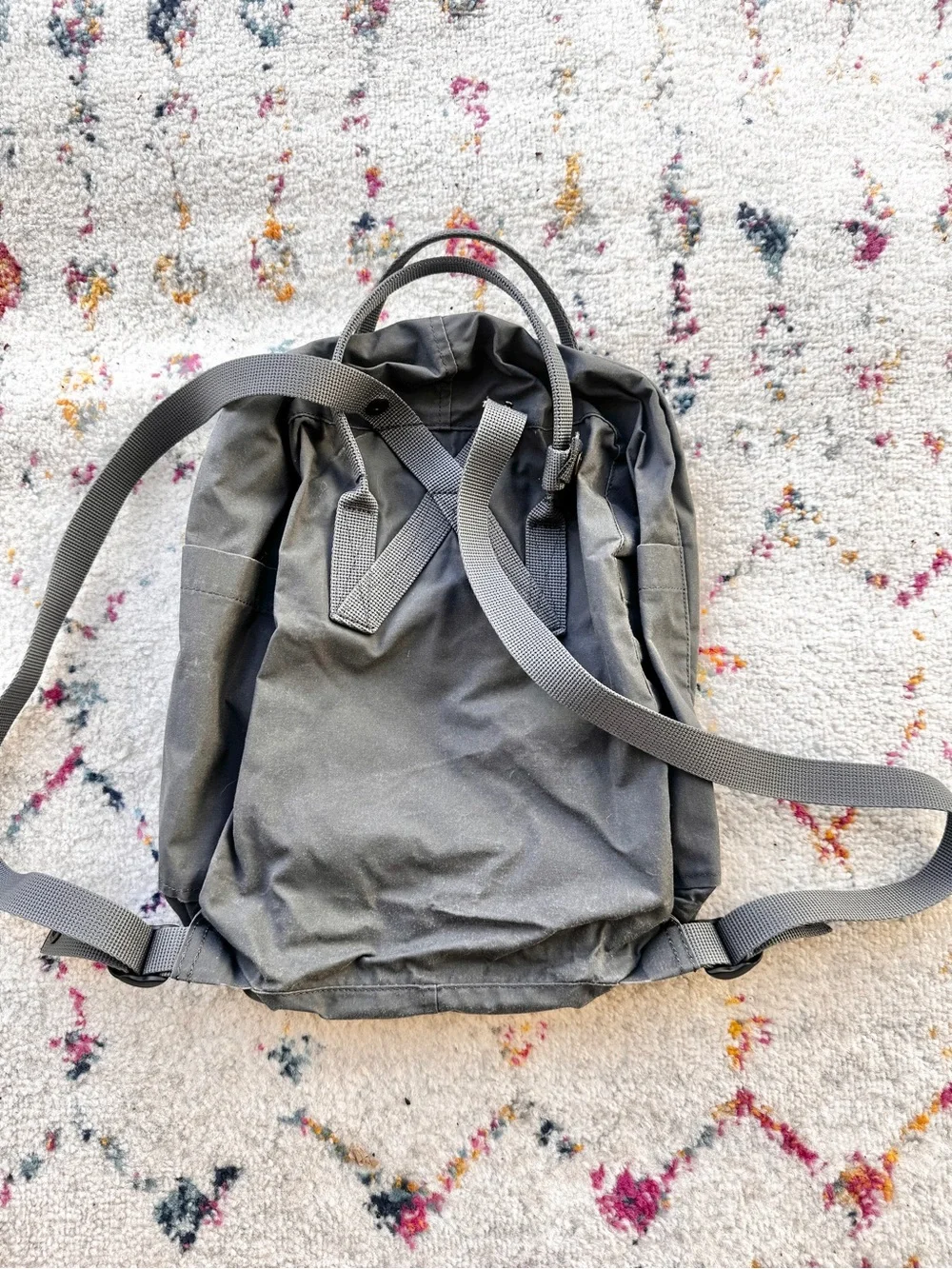 Mini Fjallraven Kånken Backpack - Gray with Red Logo